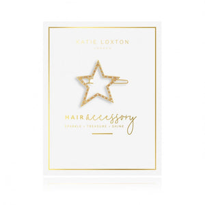 Hair Accessory - Pave Star Gold Clip