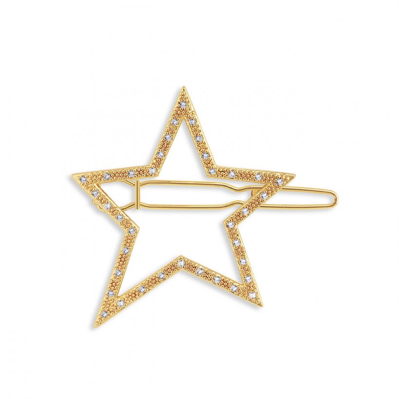 Hair Accessory - Pave Star Gold Clip