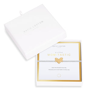 Beautifully Boxed A Littles - Mom Tastic Silver Bracelet- 6.8" Stretch