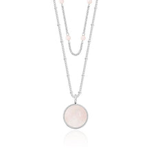 Load image into Gallery viewer, Katie Loxton Signature Stones - Love - Rose Quartz Silver Double Layered Necklace
