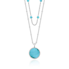 Load image into Gallery viewer, Katie Loxton Signature Stones - Free Spirit - Turquoise Silver Double Layered Necklace
