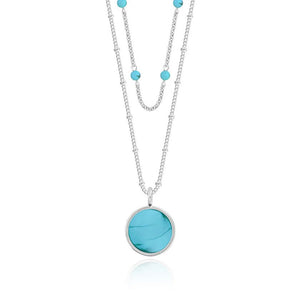 Katie Loxton Signature Stones - Free Spirit - Turquoise Silver Double Layered Necklace