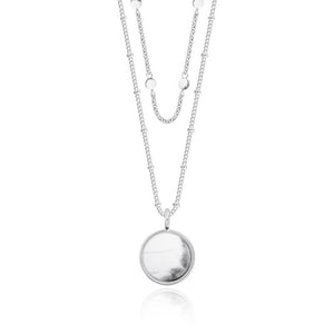 Katie Loxton Signature Stones - Karma - Howlite Silver Double Layered Necklace