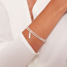 Load image into Gallery viewer, Katie Loxton Signature Stones - Love - Rose Quartz Silver Double Layered Bracelet
