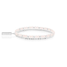 Load image into Gallery viewer, Katie Loxton Signature Stones - Love - Rose Quartz Silver Double Layered Bracelet
