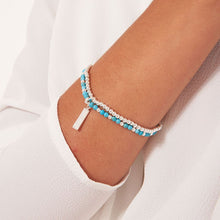 Load image into Gallery viewer, Katie Loxton Signature Stones - Free Spirit - Turquoise Silver Double Layered Bracelet
