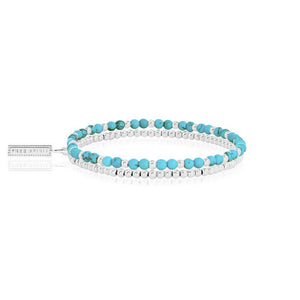 Katie Loxton Signature Stones - Free Spirit - Turquoise Silver Double Layered Bracelet