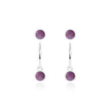 Load image into Gallery viewer, Katie Loxton Signature Stones - Family - Amethyst Silver Studs and Hoop Earrings Set
