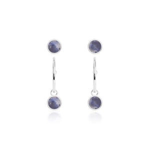 Katie Loxton Signature Stones - Friendship - Blue Lace Agate Silver Studs and Hoop Earrings Set
