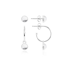 Load image into Gallery viewer, Katie Loxton Signature Stones - Karma - Howlite Silver Studs and Hoop Earrings Set
