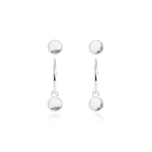 Katie Loxton Signature Stones - Karma - Howlite Silver Studs and Hoop Earrings Set
