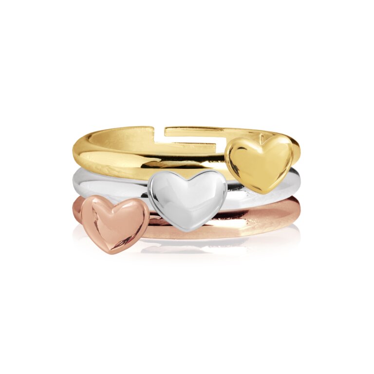 Florence Set of 3 Heart Rings