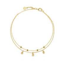 Load image into Gallery viewer, Anklet - Gold Dainty Double Chain,  10.2&quot; Adjustable Length
