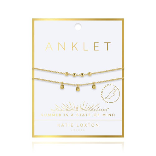 Anklet - Gold Dainty Double Chain,  10.2
