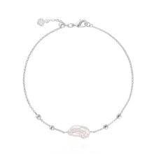 Load image into Gallery viewer, Anklet - Silver Pearl,  10.2&quot; Adjustable Length
