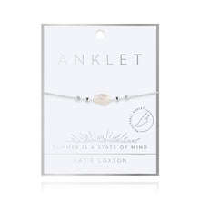 Load image into Gallery viewer, Anklet - Silver Pearl,  10.2&quot; Adjustable Length
