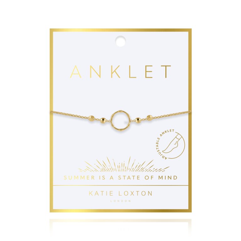 Anklet - Gold Bamboo Loop,  10.2