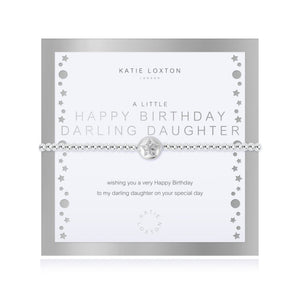 A Little Happy Birthday Darling Daughter Bracelet - Silver