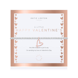 Beautifully Boxed A Littles - Happy Valentine's Silver Bracelet- 6.8" Stretch