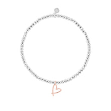 Load image into Gallery viewer, Beautifully Boxed A Littles - Happy Valentine&#39;s Silver Bracelet- 6.8&quot; Stretch
