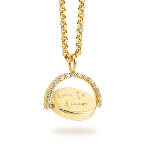 Positivity Pendants - Live Love Sparkle Gold Necklace