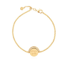 Load image into Gallery viewer, Positivity Pendants - Live Love Sparkle Gold Bracelet
