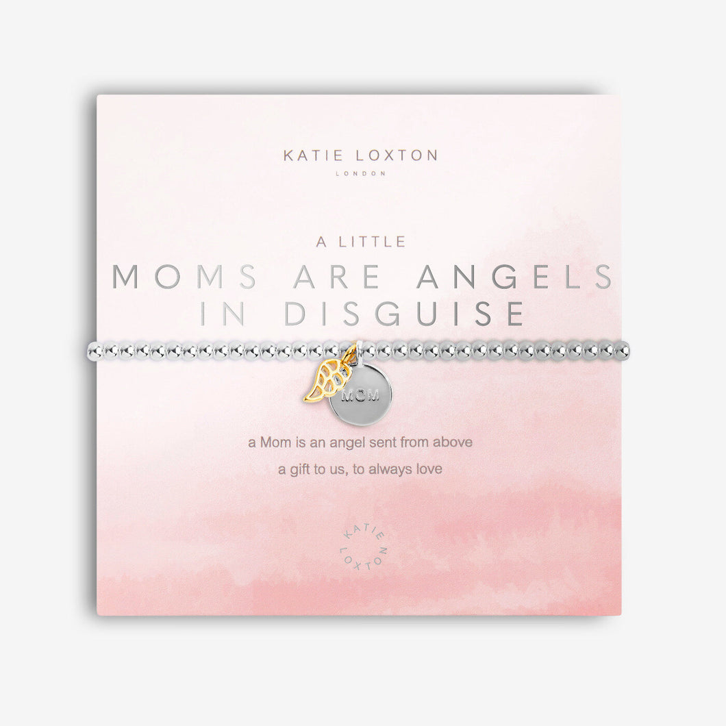 Moms Are Angels In Disguise - Silver Stretch Bracelet