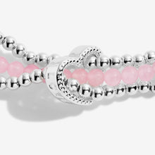 Load image into Gallery viewer, Wellness Stones Rose Quartz Bracelet - Silver
