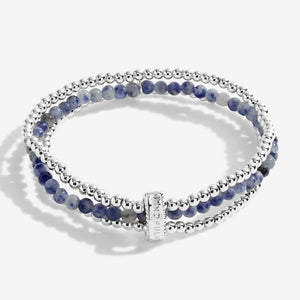 Wellness Stones Blue Lace Agate Bracelet - Silver