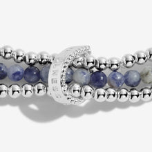 Load image into Gallery viewer, Wellness Stones Blue Lace Agate Bracelet - Silver
