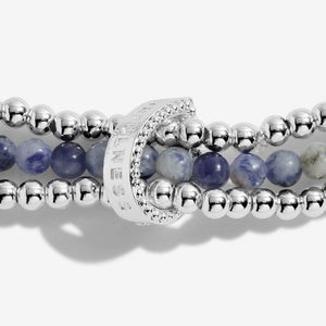 Wellness Stones Blue Lace Agate Bracelet - Silver