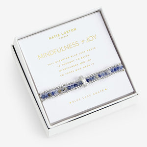 Wellness Stones Blue Lace Agate Bracelet - Silver