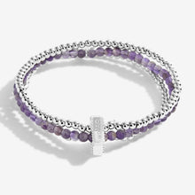 Load image into Gallery viewer, Wellness Stones Amethyst Bracelet - Silver
