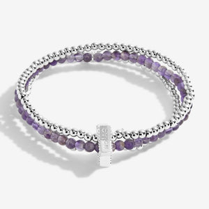 Wellness Stones Amethyst Bracelet - Silver