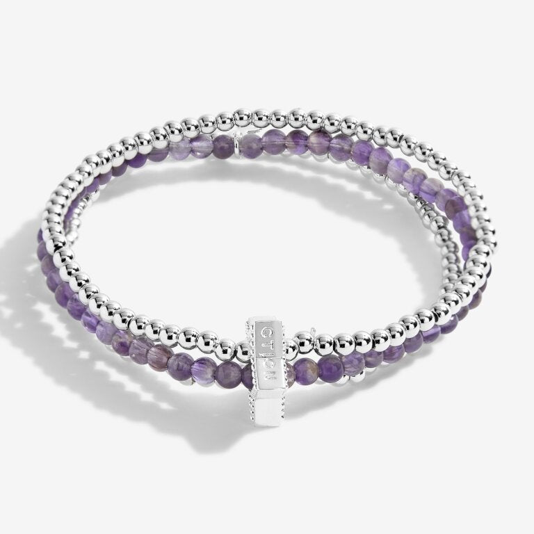 Wellness Stones Amethyst Bracelet - Silver