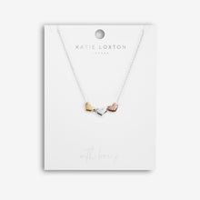 Load image into Gallery viewer, Florence Heart Silver Necklace -  Silver, Rose Gold and Yellow Gold Heart Charms
