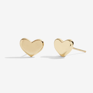 Florence Heart Studs With Silver, Rose Gold and Yellow Gold Studs