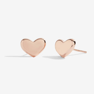 Florence Heart Studs With Silver, Rose Gold and Yellow Gold Studs