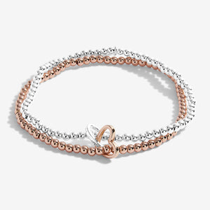 Lila Heart Bracelet - Silver/Rose Gold