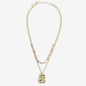 Summer Solstice - Pink Shell Gold Necklace
