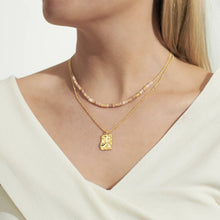Load image into Gallery viewer, Summer Solstice - Pink Shell Gold Necklace
