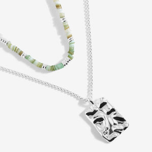 Summer Solstice - Green Shell Silver Necklace