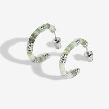 Load image into Gallery viewer, Summer Solstice - Green Beaded Hoop Earrings

