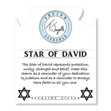 Load image into Gallery viewer, Lapis Tiger&#39;s Eye Stone Bracelet with Star of David Sterling Silver Charm
