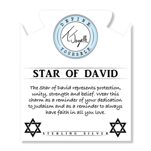 Lapis Tiger's Eye Stone Bracelet with Star of David Sterling Silver Charm