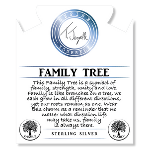Larimar Stone Bracelet with Family Tree Sterling Silver Charm
