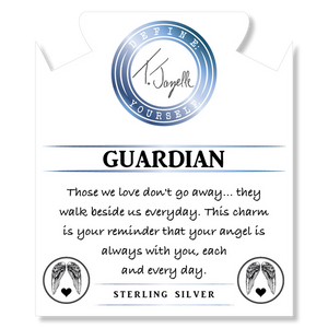 Larimar Stone Bracelet with Guardian Sterling Silver Charm