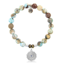 Load image into Gallery viewer, Larimar Stone Bracelet with Healing Sterling Silver Charm
