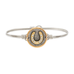Lucky Horseshoe Charm Bangle Bracelet