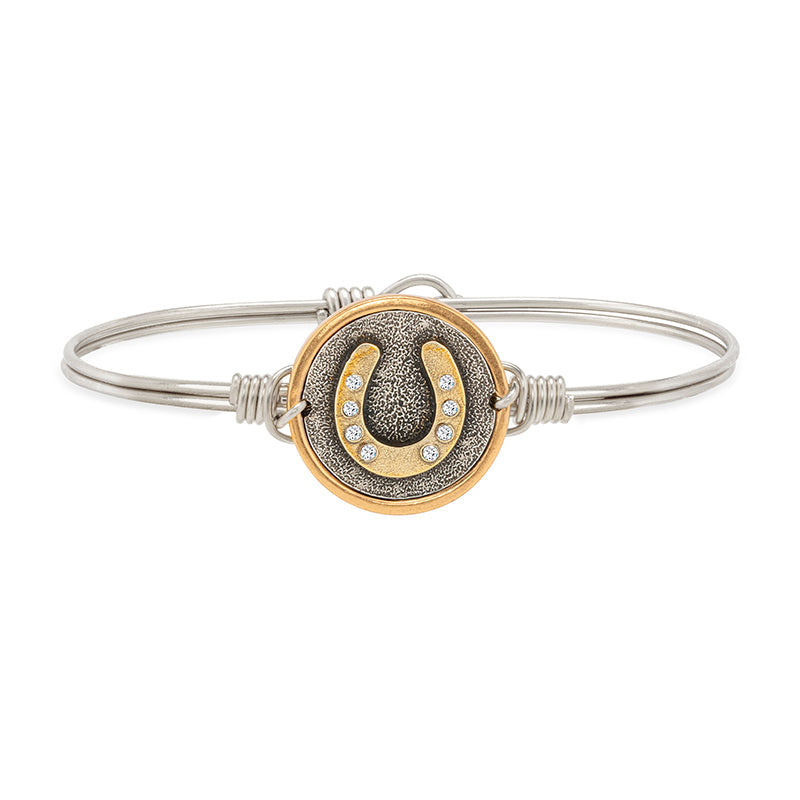 Lucky Horseshoe Charm Bangle Bracelet